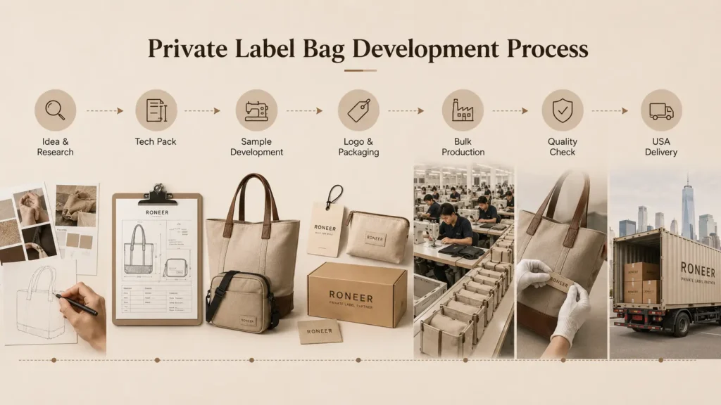 private label bag development process for USA brands