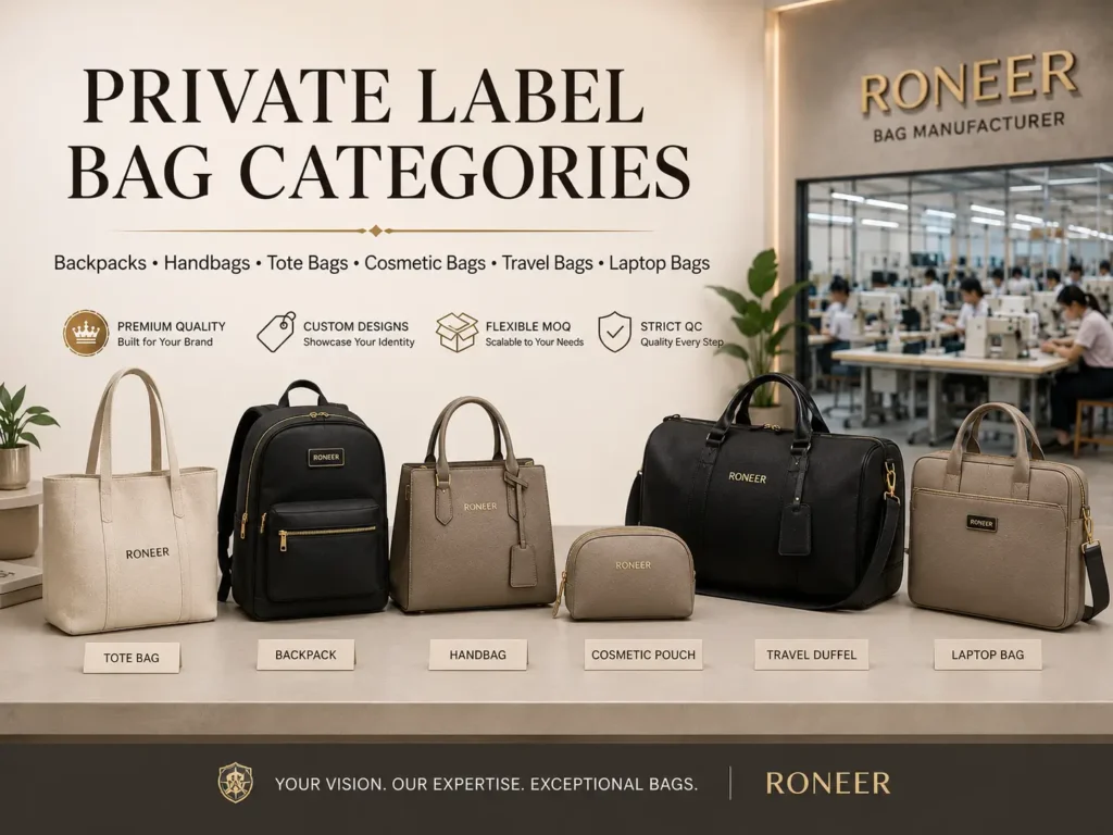 private label bags categories for custom brand buyers