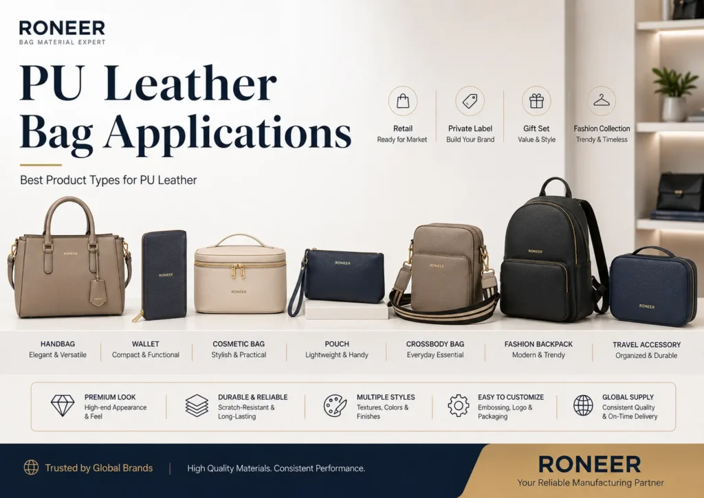 PU leather for bags used in handbags wallets cosmetic bags pouches crossbody bags and accessories