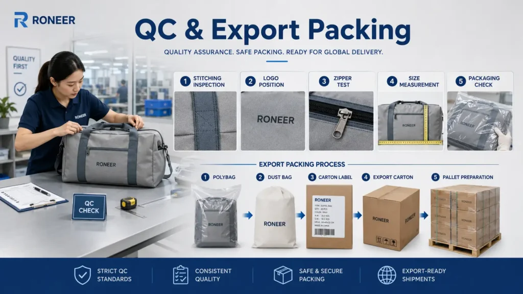 QC inspection and export packing for bulk bag orders