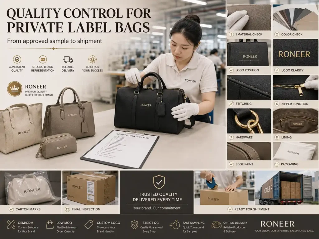 quality control inspection for private label bags