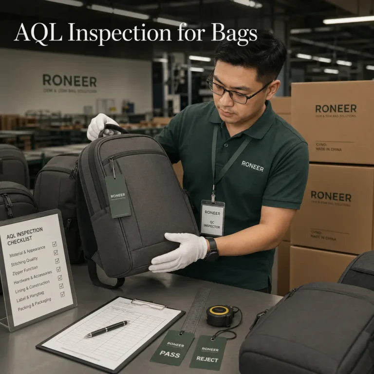 AQL inspection for bags before bulk shipment