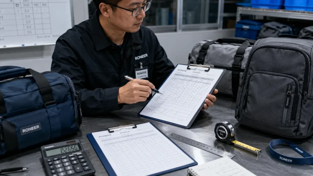 sample size and acceptance number for bag AQL inspection
