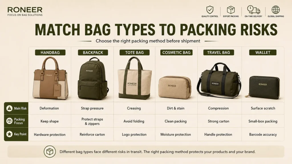 bag types and packing risks when shipping bags from China to USA
