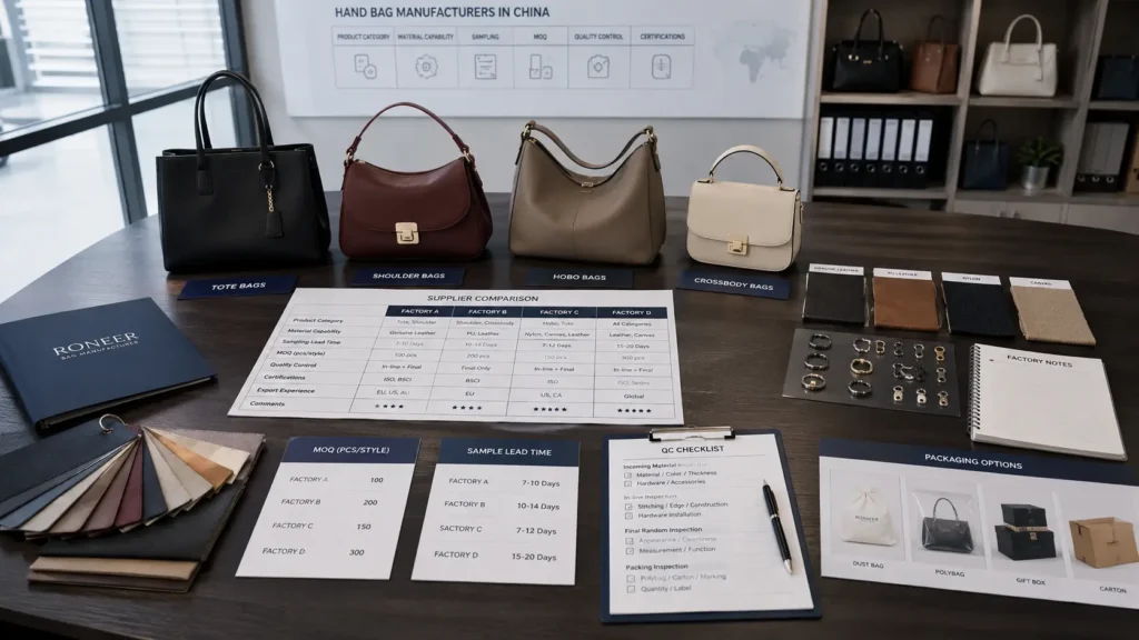 buyer comparison of handbag manufacturers in China