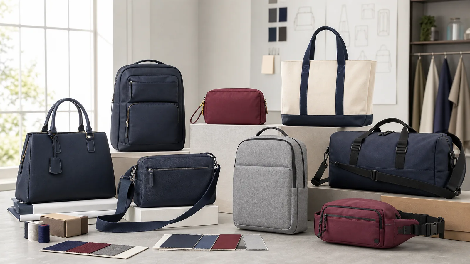 Custom handbag, backpack, tote, travel and outdoor bag project samples