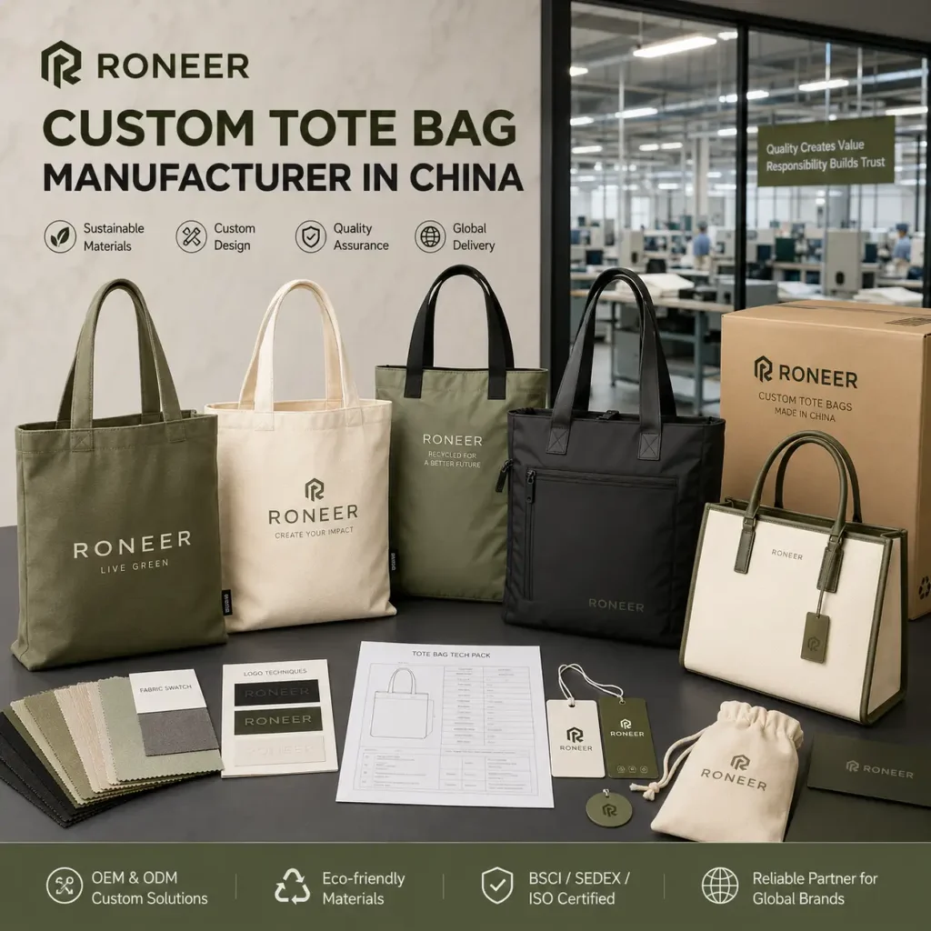custom tote bag manufacturer China for OEM and private label brands