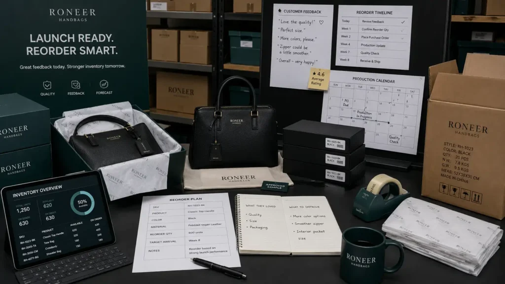 handbag business launch inventory and reorder planning