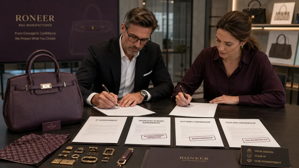 handbag design ownership and manufacturing agreements