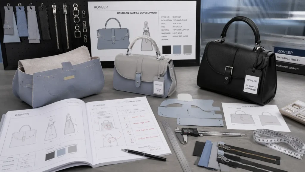 handbag sample development by manufacturers in China