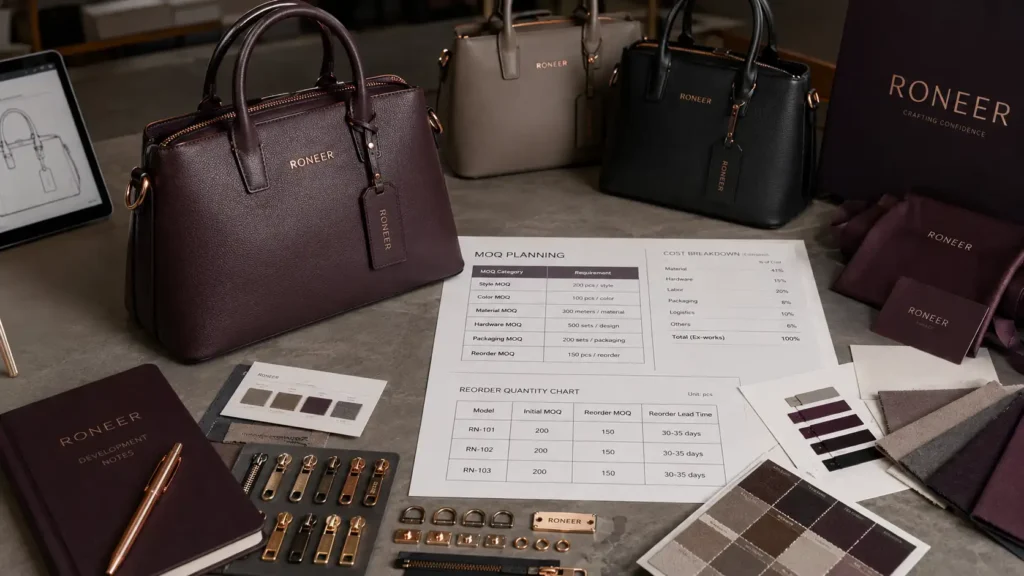 handbag startup MOQ and production budget planning