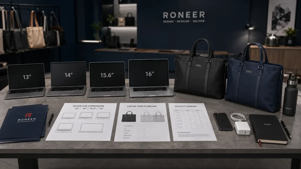 laptop tote bag sizes and device fit specifications