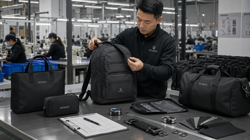quality control by a manufacturer for bags