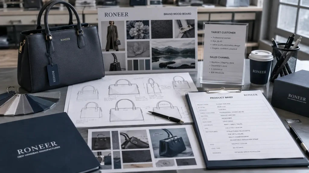 original design brief for OEM handbag manufacturing process