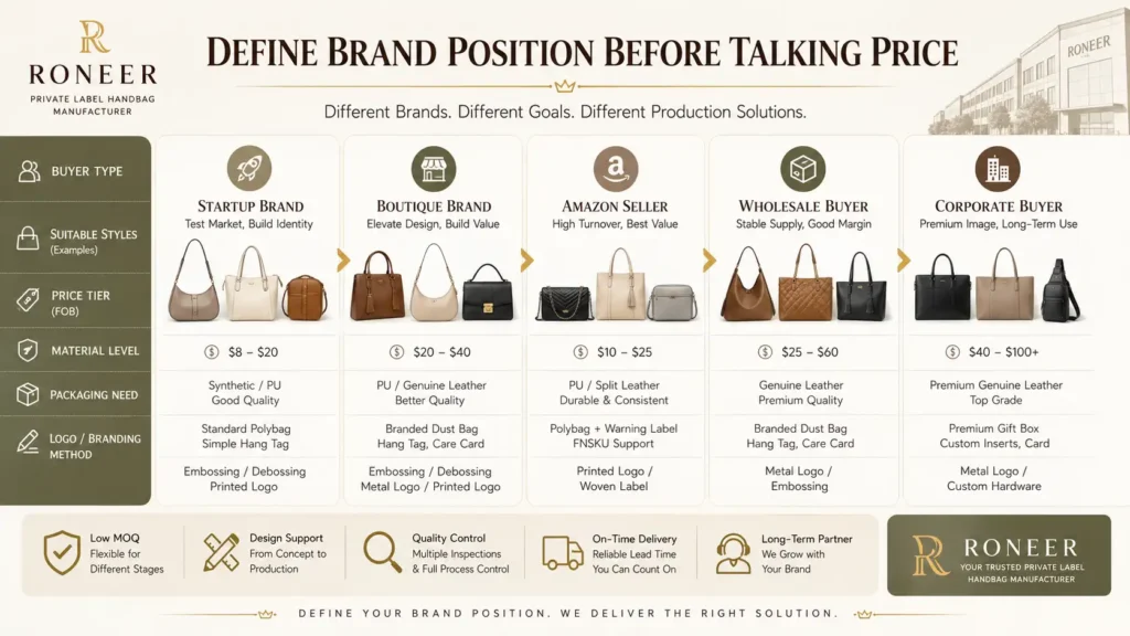brand positioning before choosing a private label handbag manufacturer