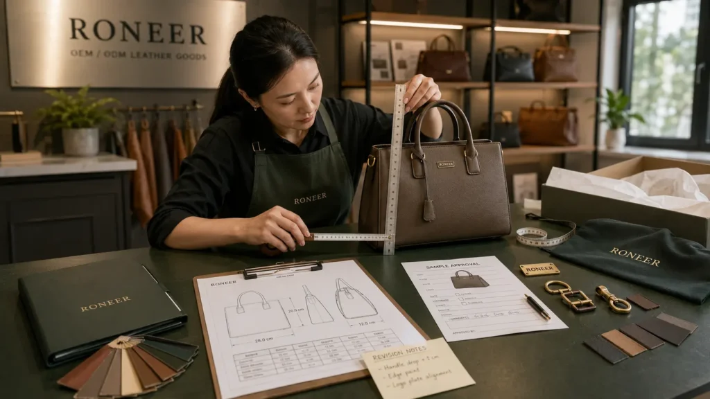purse and handbag sample approval process