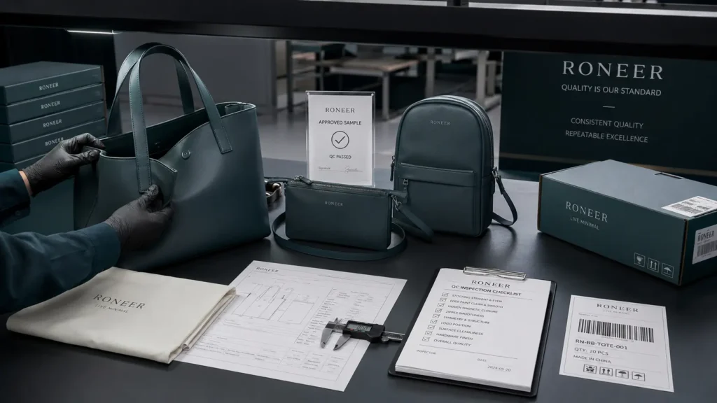 quality inspection by minimalist bag manufacturer