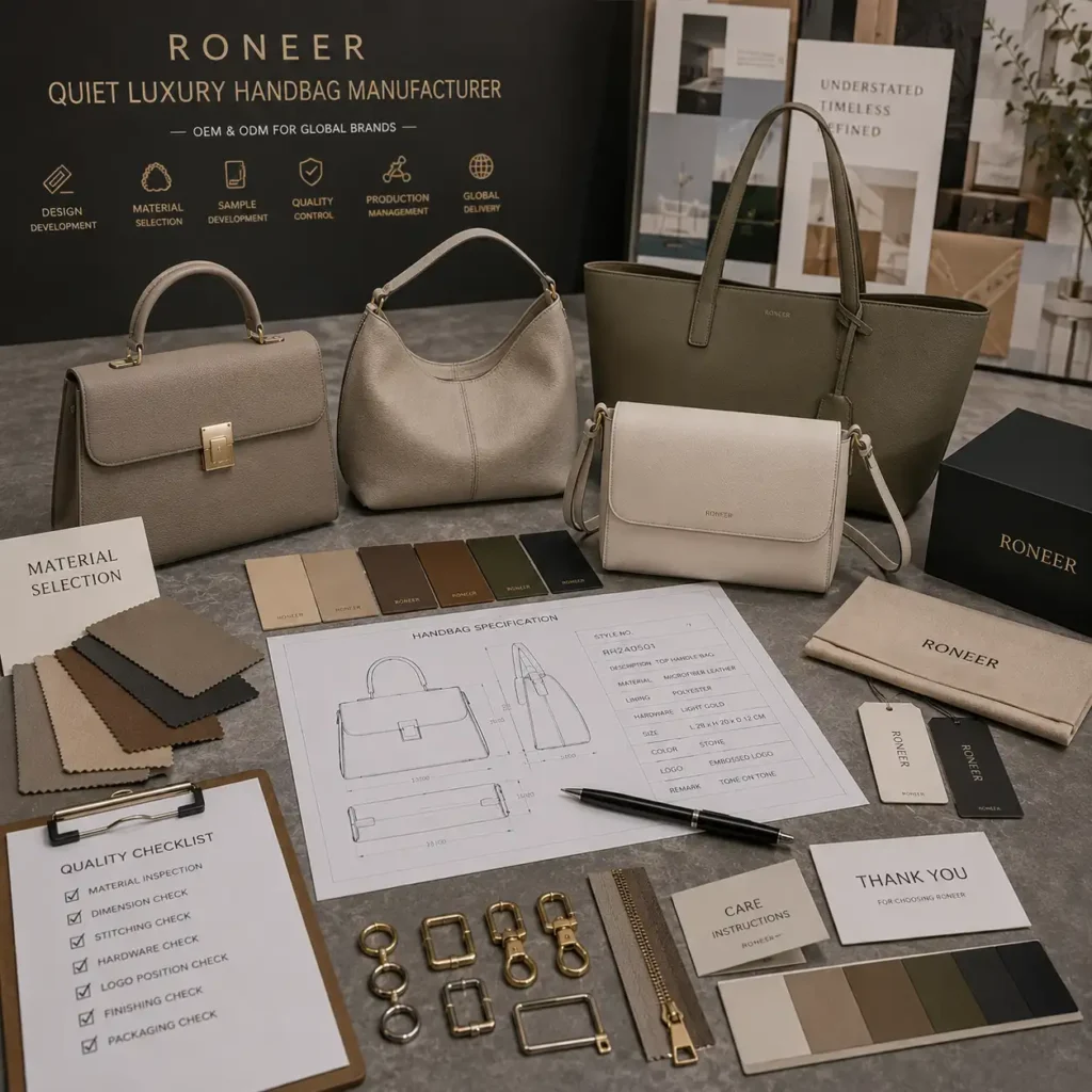 quiet luxury handbag manufacturer for refined private label brands