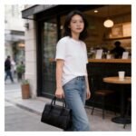 RONEER black top handle tote handbag IM1393 lifestyle view