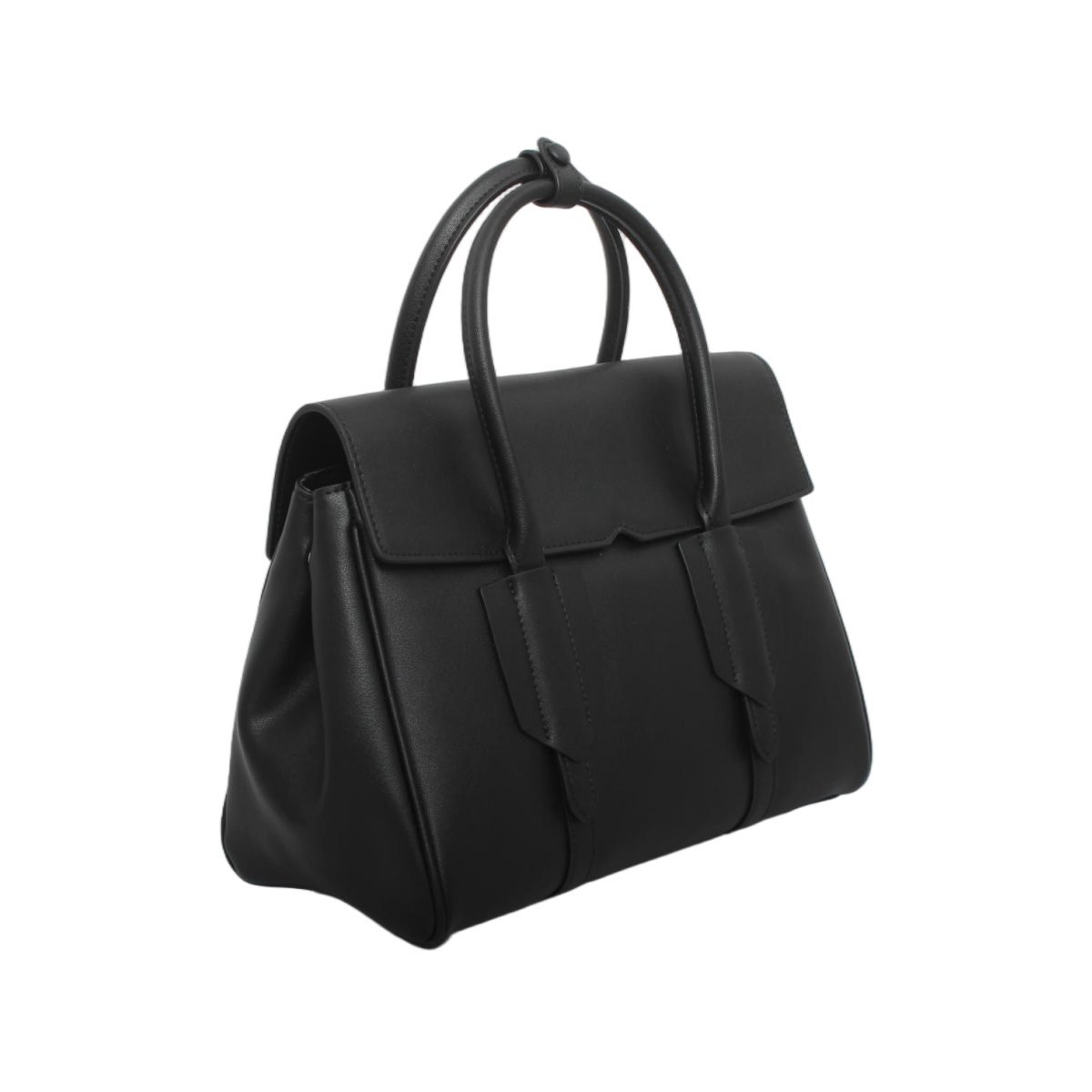 RONEER black structured top handle handbag IM1395 side view