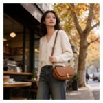 RONEER leather baguette crossbody bag L119# lifestyle view