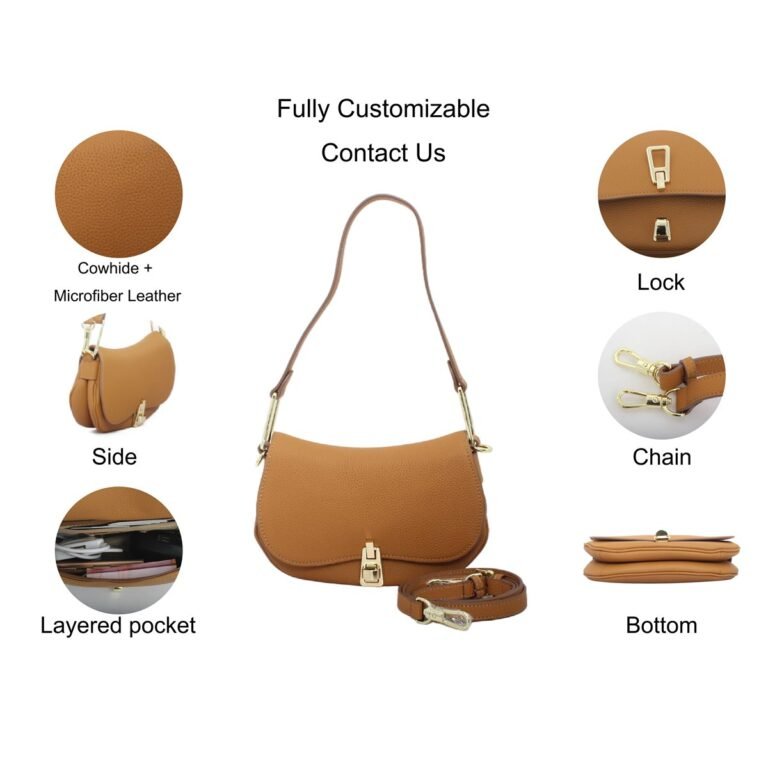RONEER leather baguette crossbody bag L119# main view