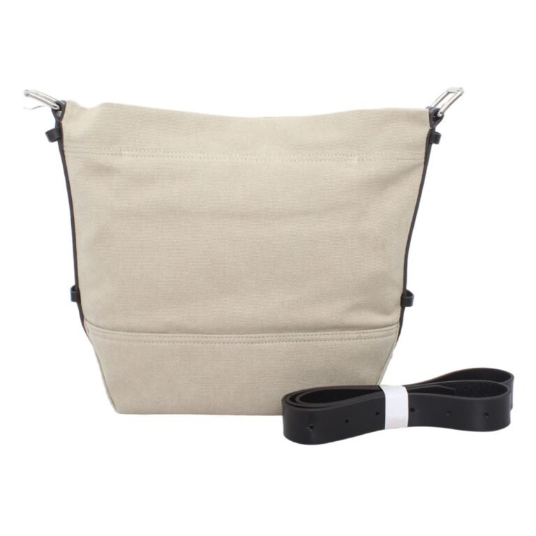 RONEER khaki canvas leather trim crossbody bag IM1536 main view