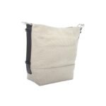 RONEER khaki canvas leather trim crossbody bag IM1536 side view