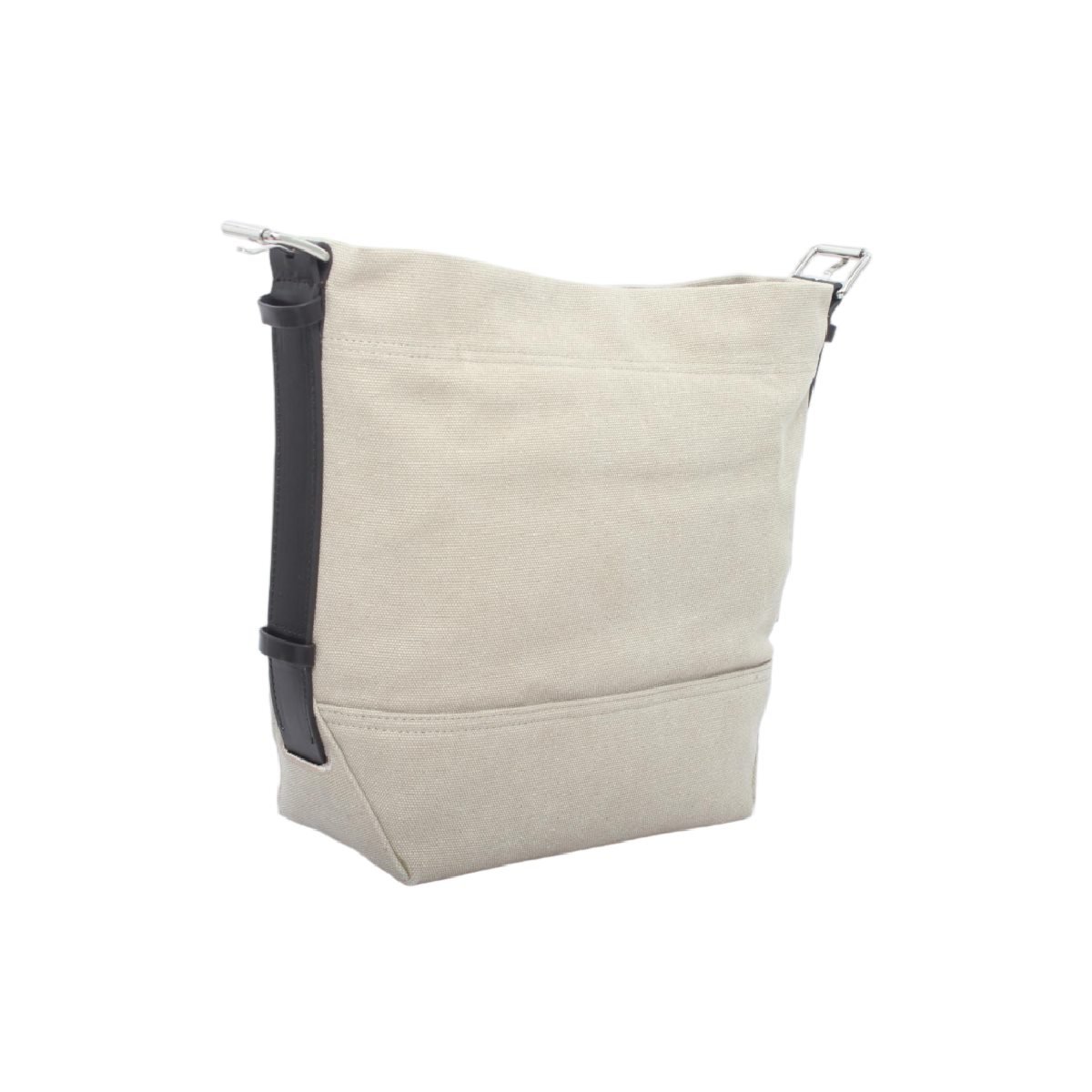 RONEER khaki canvas leather trim crossbody bag IM1536 side view
