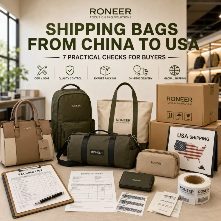 shipping bags from China to USA with RONEER export packing