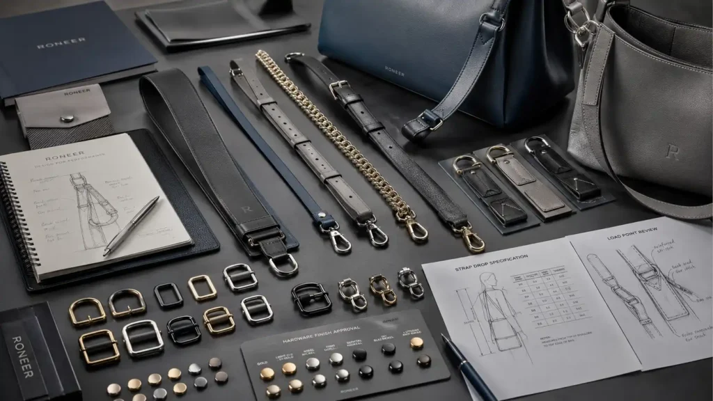 shoulder strap and hardware engineering for custom bags