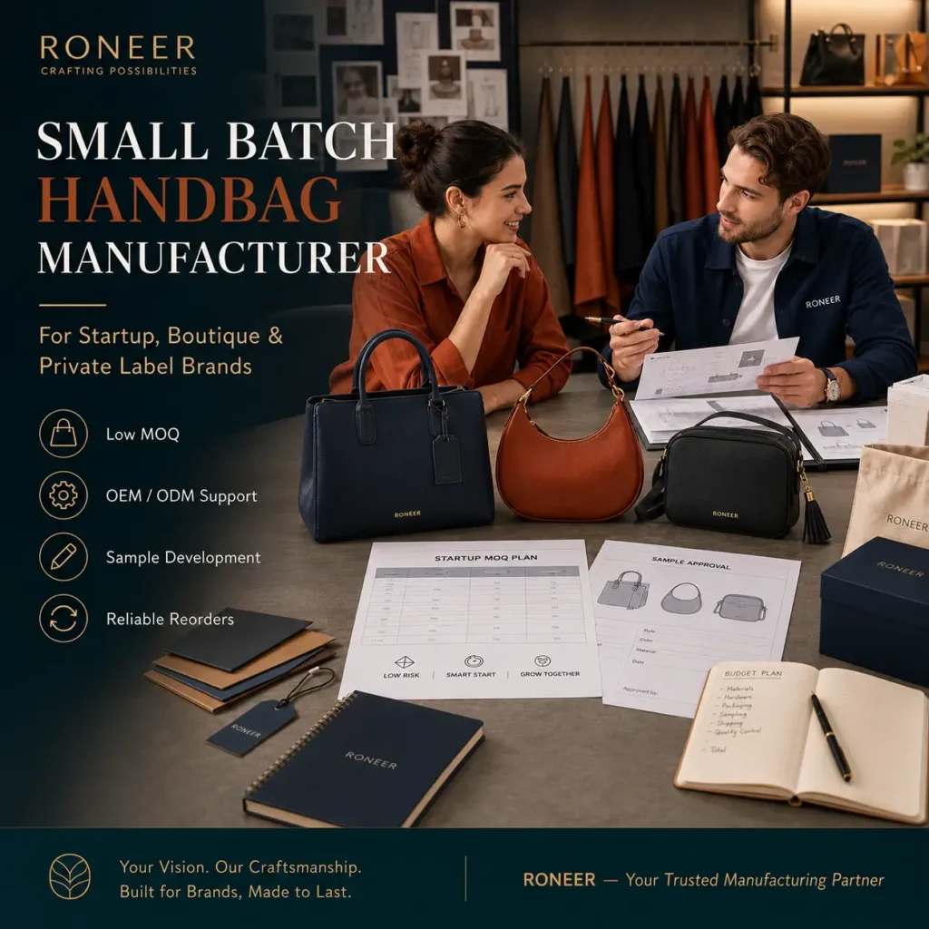 small batch handbag manufacturer for startup and private label brands