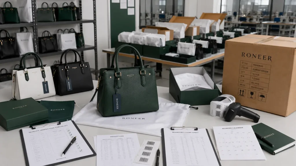 pilot order quality control by a handbag manufacturer for startups