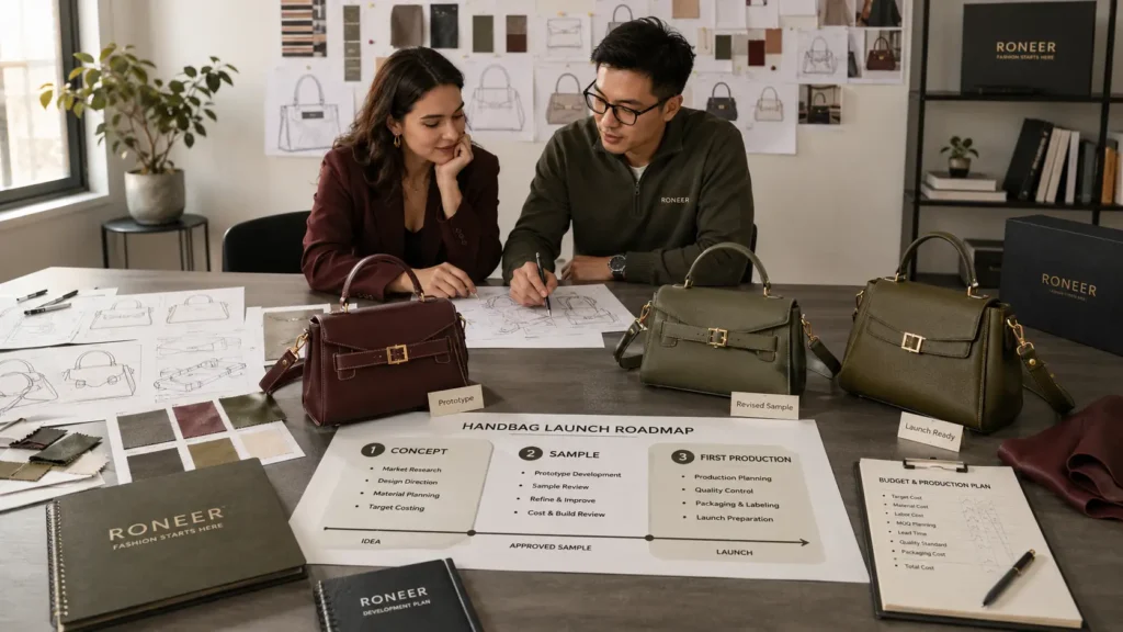 startup stages for selecting a handbag manufacturer