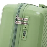 Custom geometric hardside spinner suitcase BJ-801 recessed combination lock detail