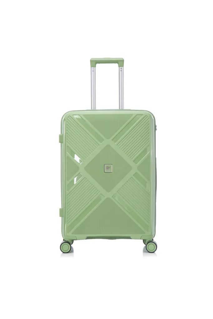 Custom geometric hardside spinner suitcase BJ-801 front view