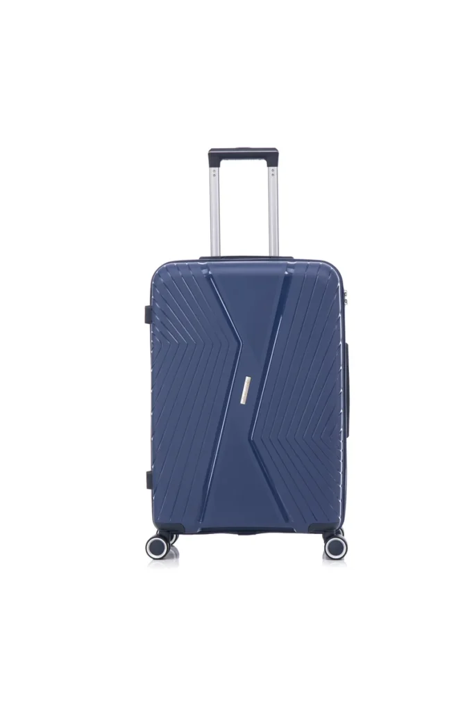 Custom wavy panel hardside spinner suitcase BJ-804 front view