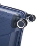 Custom wavy panel hardside spinner suitcase BJ-804 spinner wheel detail