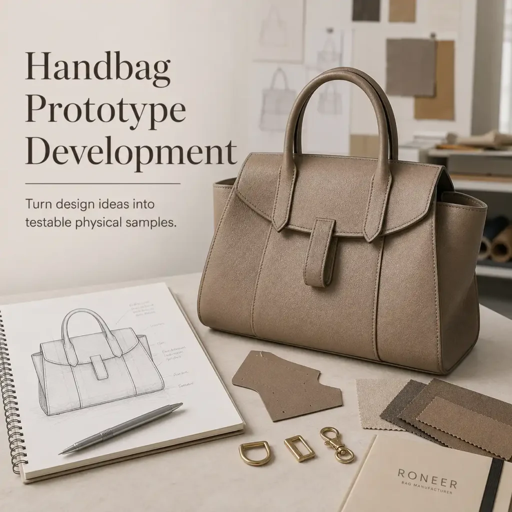 handbag prototype development for custom handbag sampling