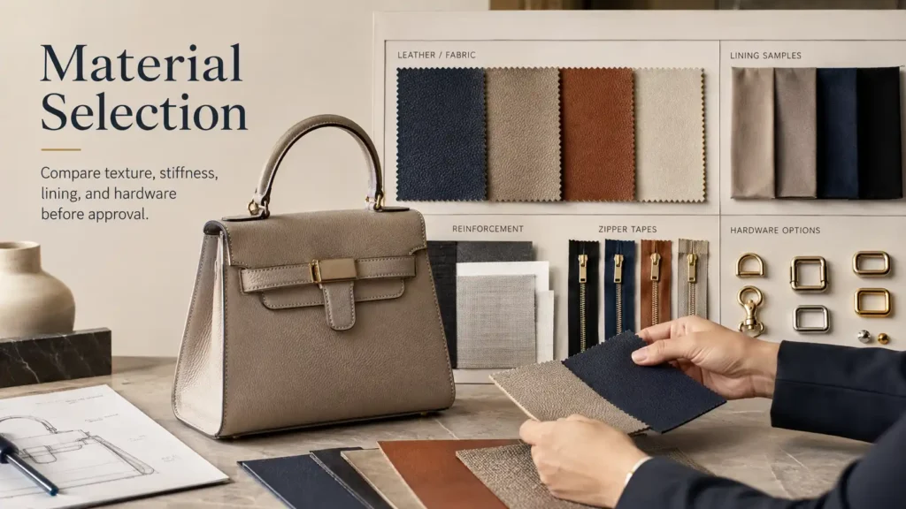 handbag prototype material selection