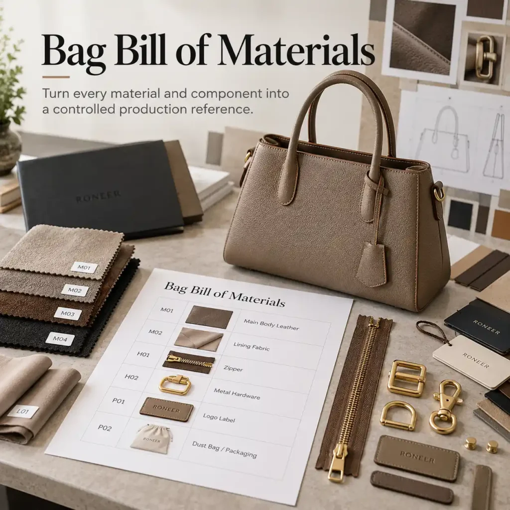 bag bill of materials for custom bag manufacturing