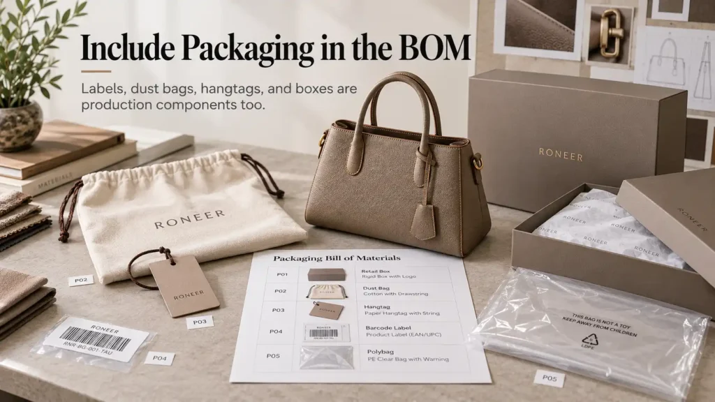 bag BOM hardware component specification