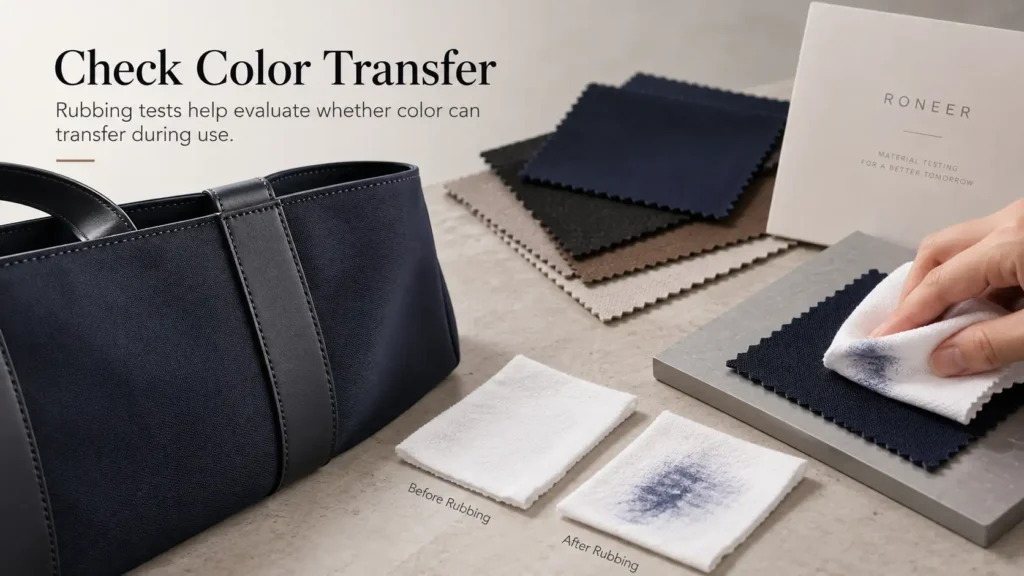 bag material color fastness rubbing test