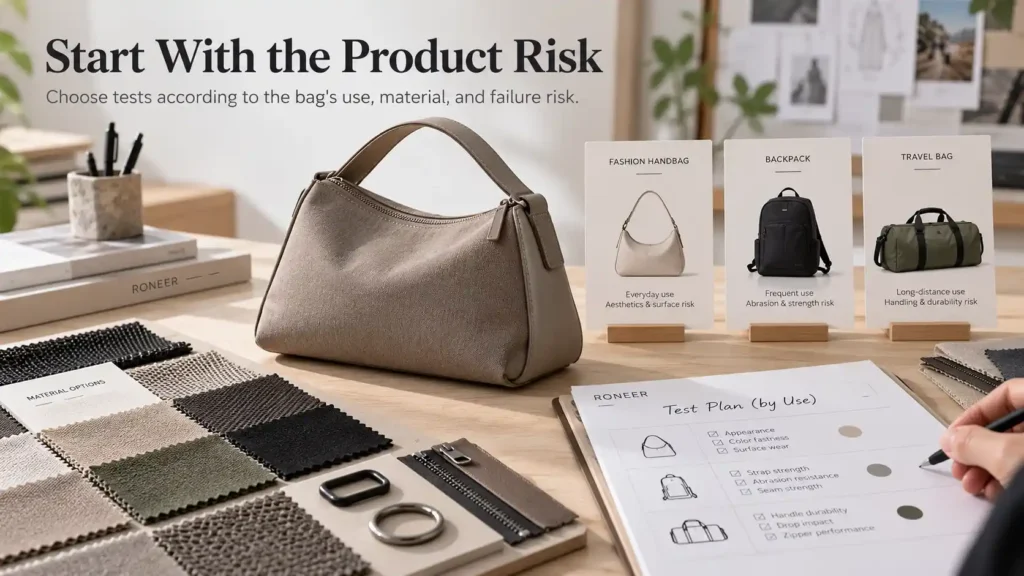 bag material testing plan by product use