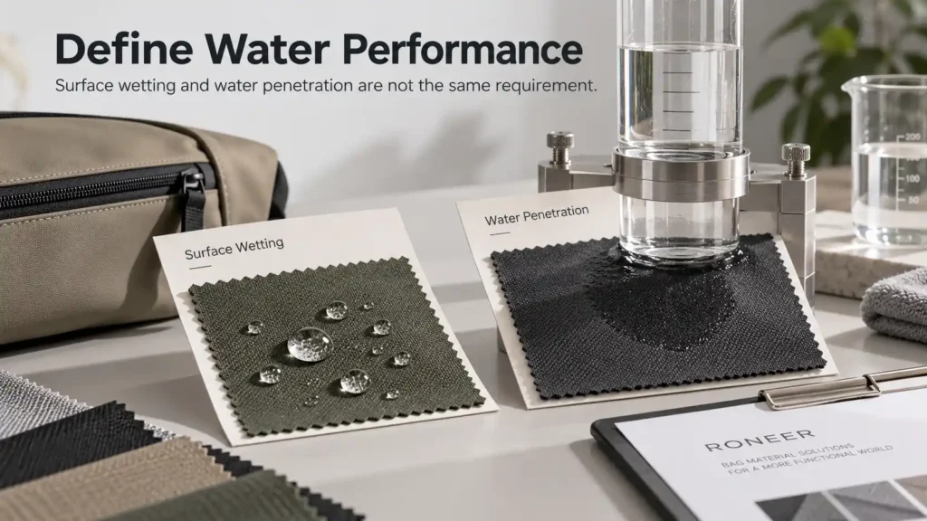 bag material water resistance testing