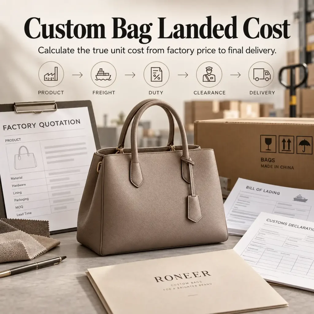custom bag landed cost calculation