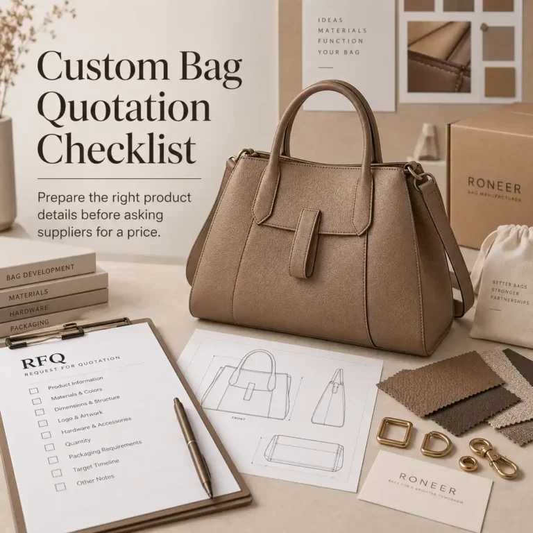 custom bag quotation checklist for OEM ODM buyers