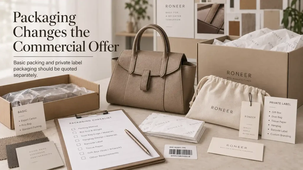 custom bag quotation packaging requirements