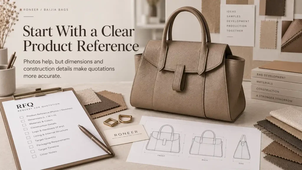 custom bag quotation product reference requirements